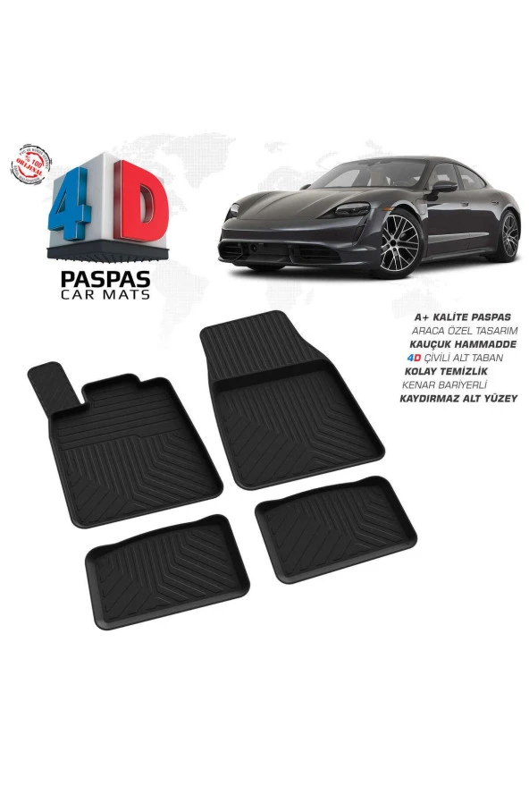 Porsche Taycan 4D Havuzlu Paspas 2020 Üzeri A+Kalite