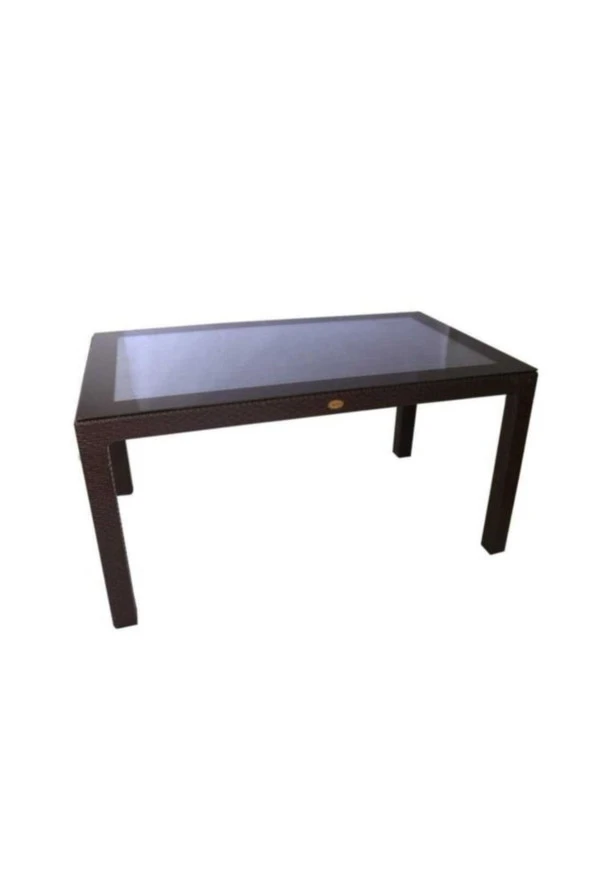 Capissi Rattan Camlı Masa Takımı 90X150 Ölçü Masa 6 Adet Bambu Rattan Koltuk - 4