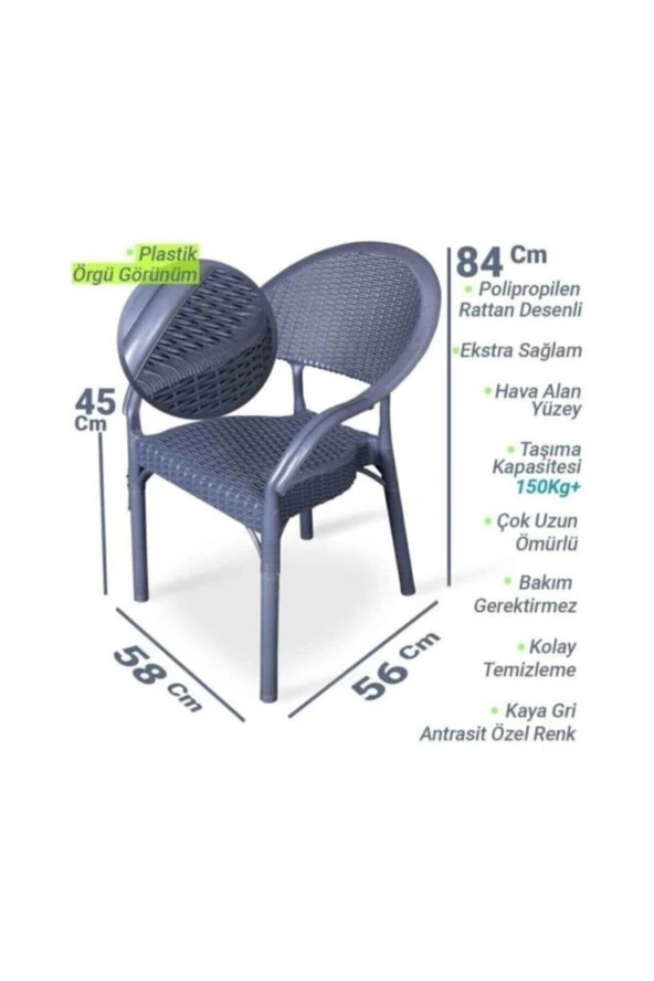 Capissi Rattan Camlı Masa Takımı 90X150 Ölçü Masa 6 Adet Bambu Rattan Koltuk - 6