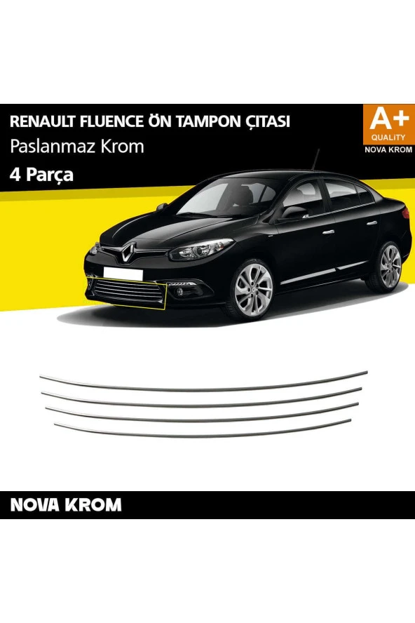 Renault Fluence Krom Ön Tampon Çıtası 4 Prç. 2013 Üzeri Makyajlı ürün görseli 1