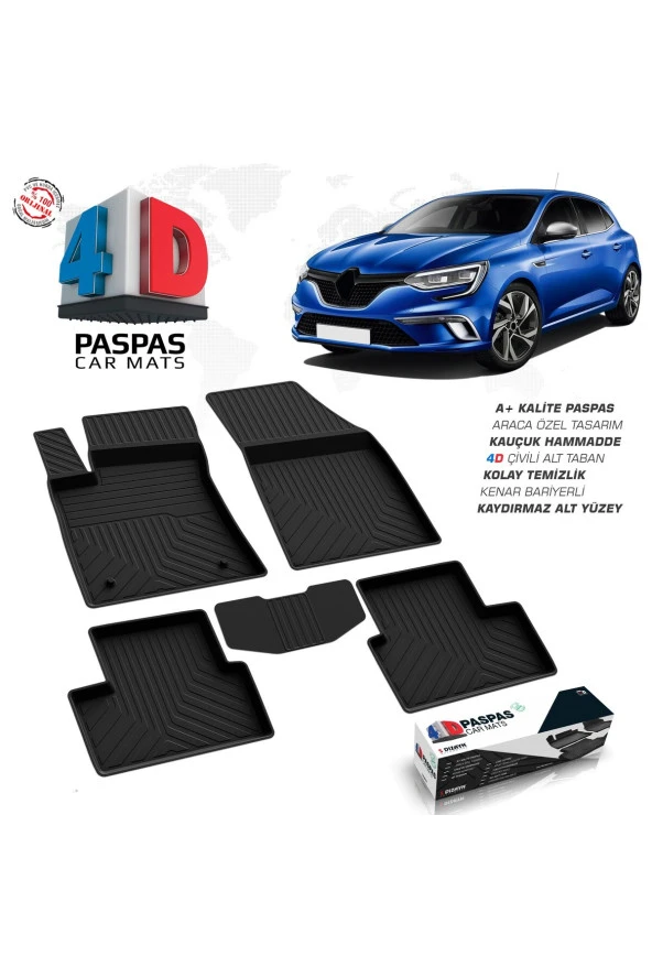 Renault Megane 4 HB 4D Havuzlu Paspas 2016 ve Üzeri A+Kalite