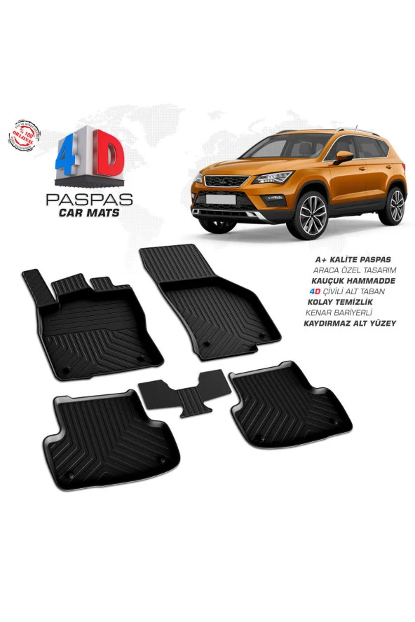 Seat Ateca 4D Havuzlu Paspas 2016 ve Üzeri A+Kalite ürün görseli 1