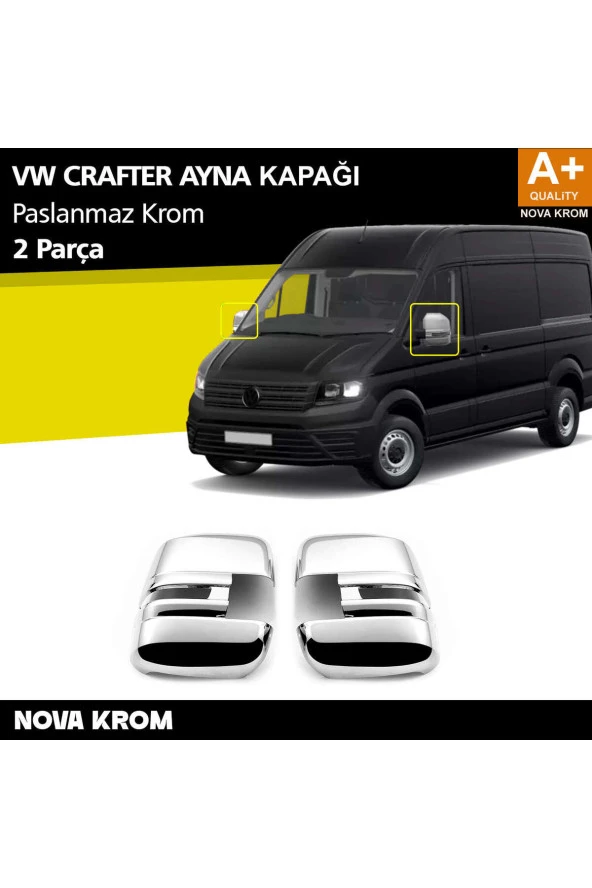 VW Crafter Abs Krom Ayna Kapağı 2 Prç. 2018 Üzeri