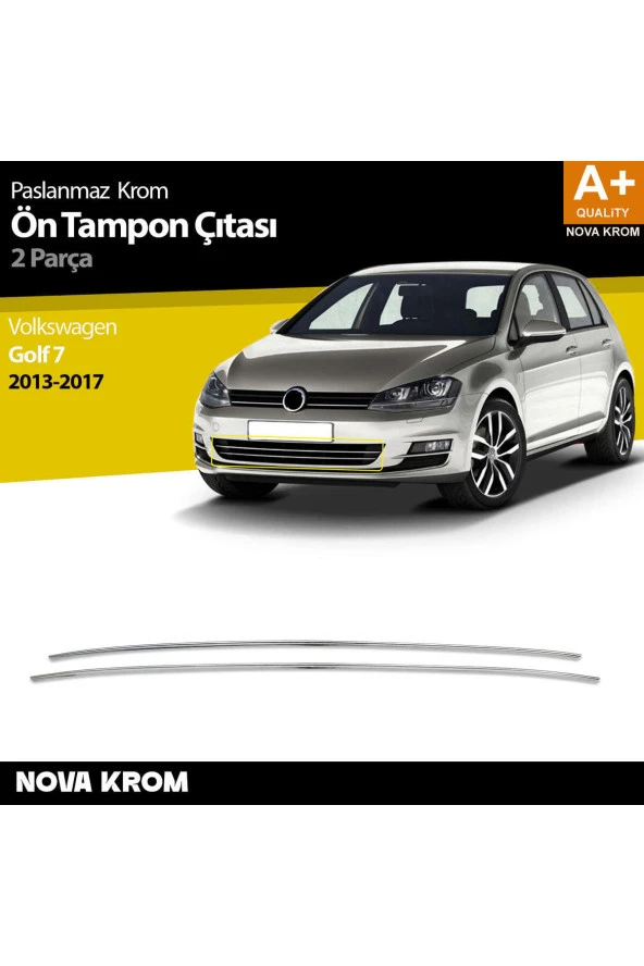 VW Golf 7 Krom Ön Tampon Çıtası 2 Prç. 2013-2017