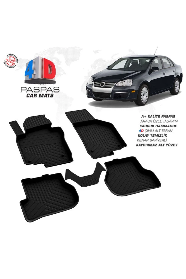 VW Jetta 4D Havuzlu Paspas 2005-2010 A+Kalite ürün görseli 1