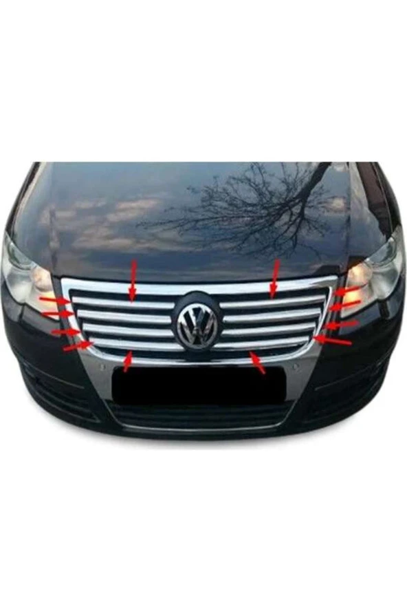 VW Passat B6 Krom Ön Panjur 8 Prç 2005-2011 ürün görseli 1