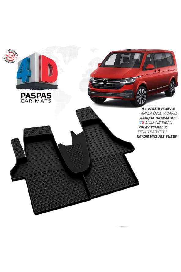 VW Transporter T6.1 4D Havuzlu Paspas 2019 ve Üzeri A+Kalite
