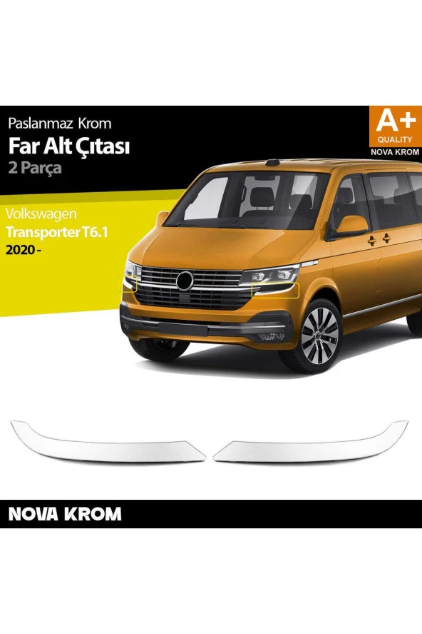 VW Transporter T6.1 Krom Far Alt Çıtası 2 Prç. 2020 Üzeri