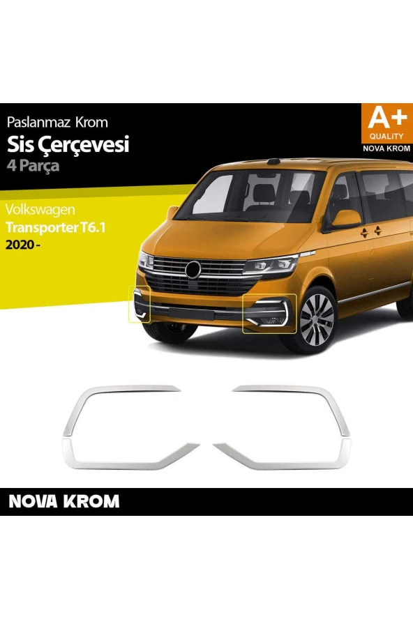 VW Transporter T6.1 Krom Sis Farı Çerçevesi 4 Prç. 2020 Üzeri ürün görseli 1