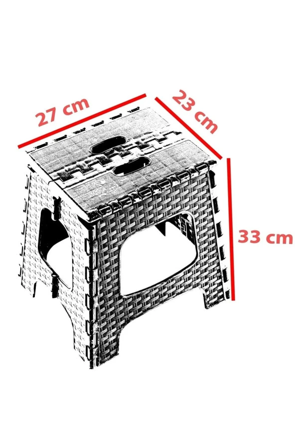 Almina Katlanır Tabure Taşınabilir Sandalye Orta Boy 2 Adet - Resim 3