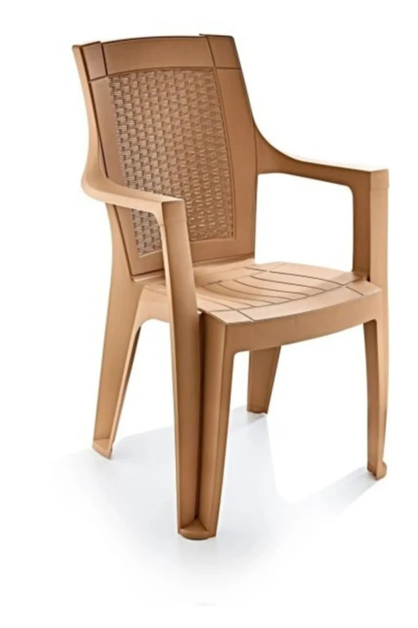 Almina 70X120Cm Gold Katlanır Ayaklı 4 Kişilik Bahçe Balkon Teras Masa Takımı Badem Renk - 4