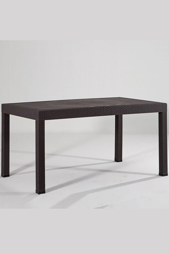 Almina Italy Pro 70X100Cm Rattan Bahçe Balkon Masa Takımı 4 Kişilik Camsız Set Kahverengi - 3