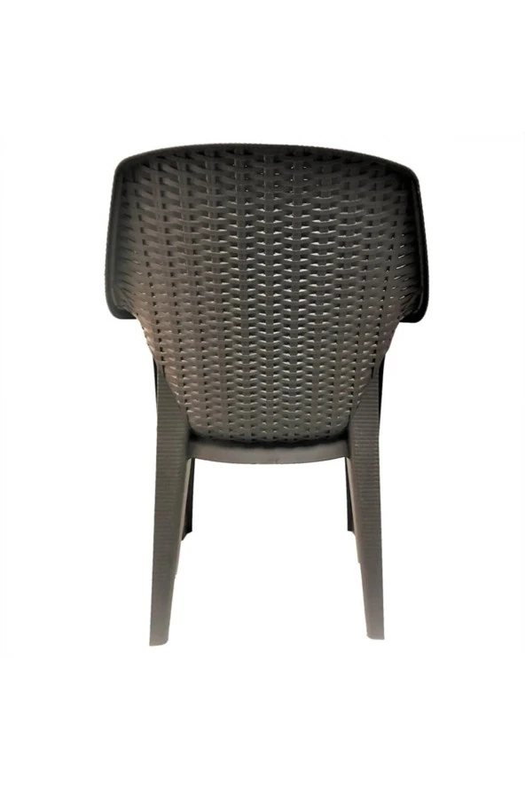 Almina Italy Pro 70X100Cm Rattan Bahçe Balkon Masa Takımı 4 Kişilik Camsız Set Kahverengi - 7