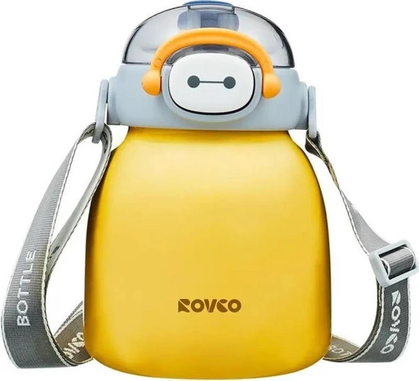 Vagonlife Rovco Paslanmaz Çelik Pipetli Matara 1000ML Sarı