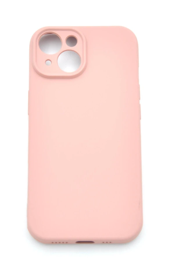 iPhone 13 Uyumlu Düz Renk Esnek Yumuşak Silikon Kılıf  Rubber Pembe - Resim 2