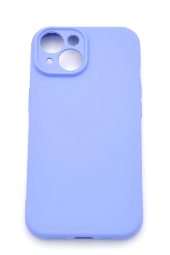 iPhone 15 Uyumlu Düz Renk Esnek Yumuşak Silikon Kılıf  Rubber Açık Mor - Resim 2