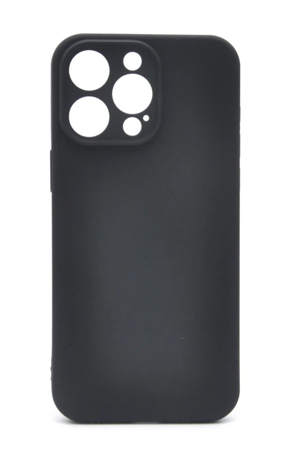 iPhone 15 Pro Max Uyumlu Düz Renk Esnek Yumuşak Silikon Kılıf  Rubber Siyah