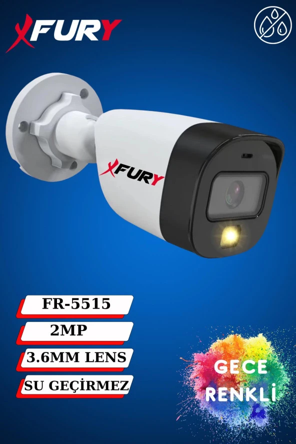 FURY 2 Kameralı Gece Renkli 1080p 2mp Görüntü Full Hd Ultra Led Gece Renkli Güvenlik Kamerası Seti 320gb - Resim 6