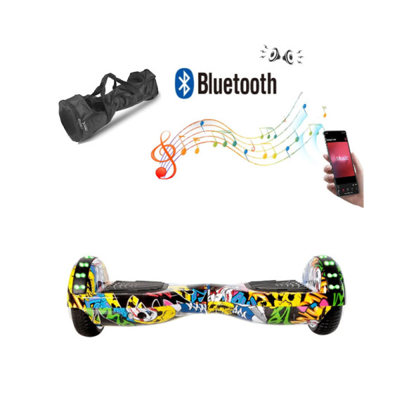 CityMate Elektrikli Kaykay Full Ledli Hoverboard Bluetooth Hoparlörlü 6.5 Inch Desen01 - 5