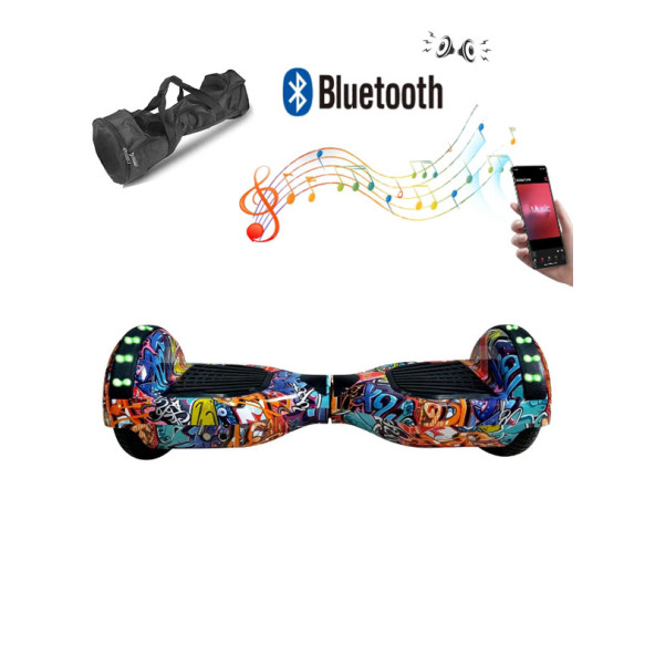 CityMate Elektrikli Kaykay Full Ledli Hoverboard Bluetooth Hoparlörlü 6.5 Inch Desen11 - 3