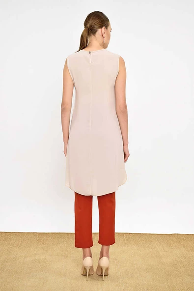 Kat Görünüm Sıfır Kol İçlik Tunik 2340 Taş - Resim 4