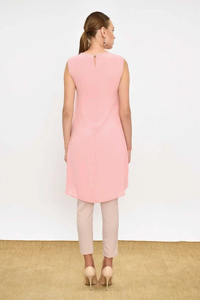 Kat Görünüm Sıfır Kol İçlik Tunik 2340 Pudra - 3