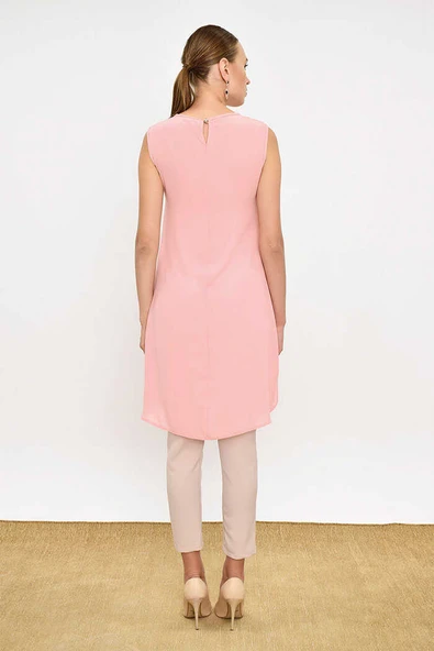 Kat Görünüm Sıfır Kol İçlik Tunik 2340 Pudra - 7