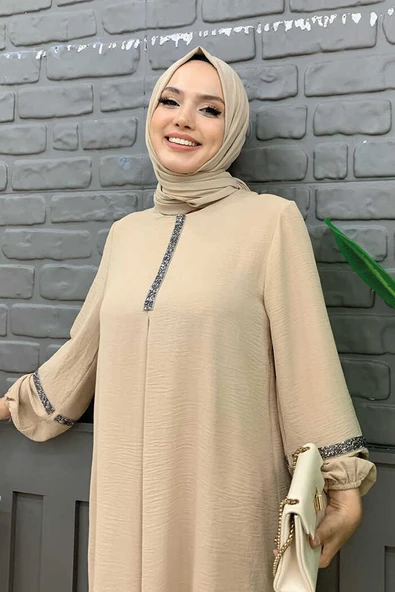 Taş İşleme Detaylı Pantolonlu Tunik Takım 8464 Taş - 6