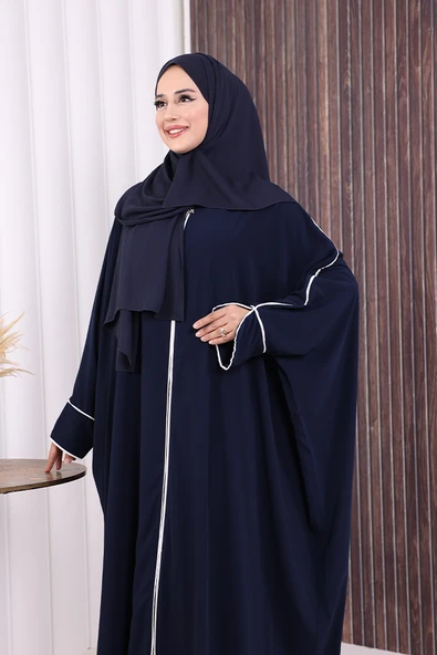 Fermuarlı Yarasakol Ferace 6002 Lacivert - Resim 5