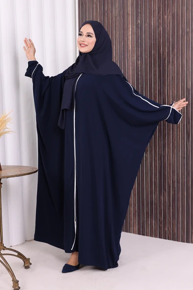 Fermuarlı Yarasakol Ferace 6002 Lacivert - Resim 3