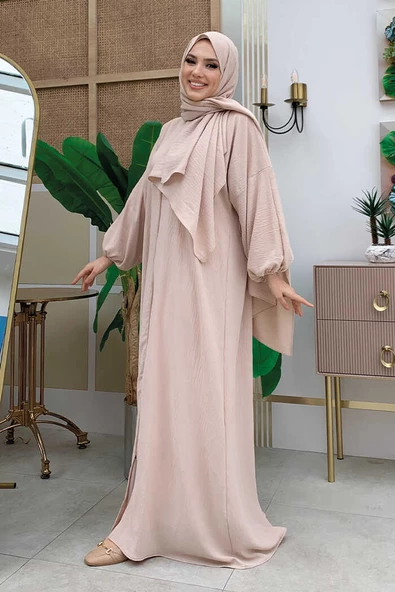 Şallı Namaz Elbisesi 3857 Taş - 3