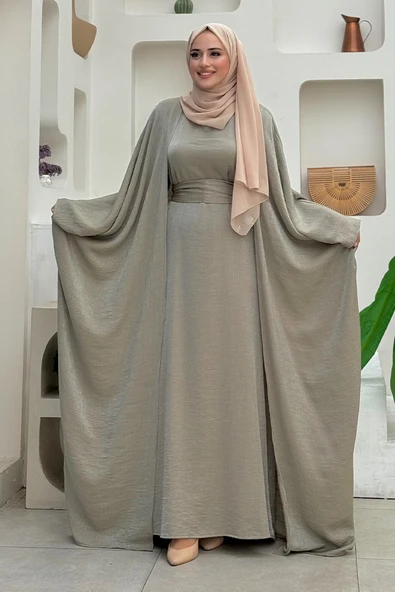 Yarasakol Abayalı Elbise Takım 8497 Haki ürün görseli