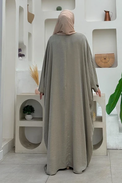 Yarasakol Abayalı Elbise Takım 8497 Haki - Resim 2