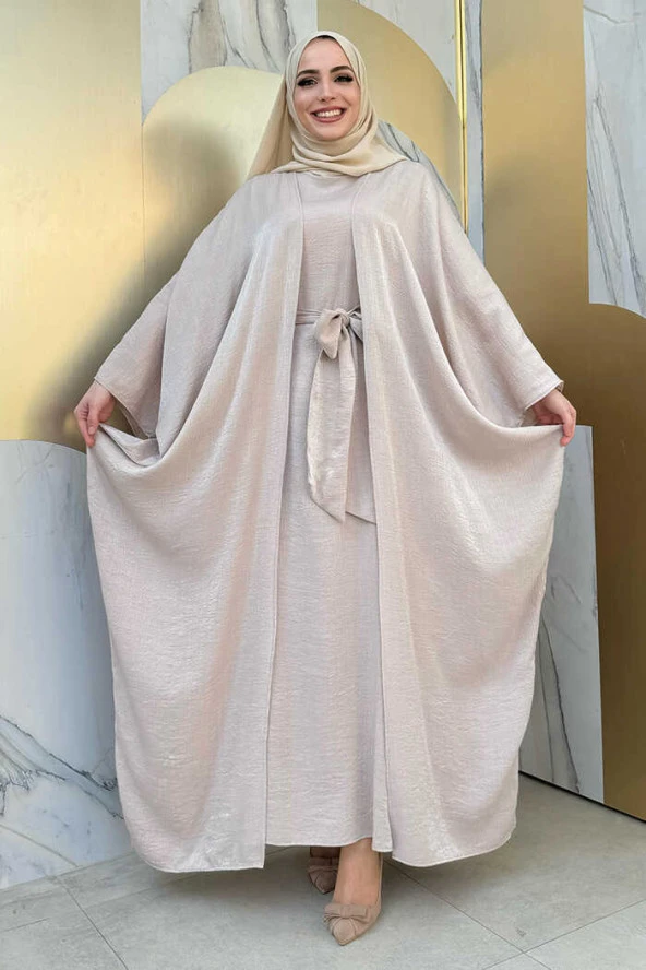 Yarasakol Abayalı Elbise Takım 8497 Taş