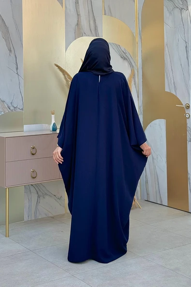 Şeritli Yandan Yırtmaç Detay Uzun Tunik 2742 Lacivert - Resim 2