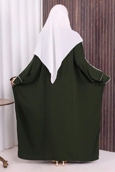 Fermuarlı Yarasakol Ferace 6002 Haki - Resim 4