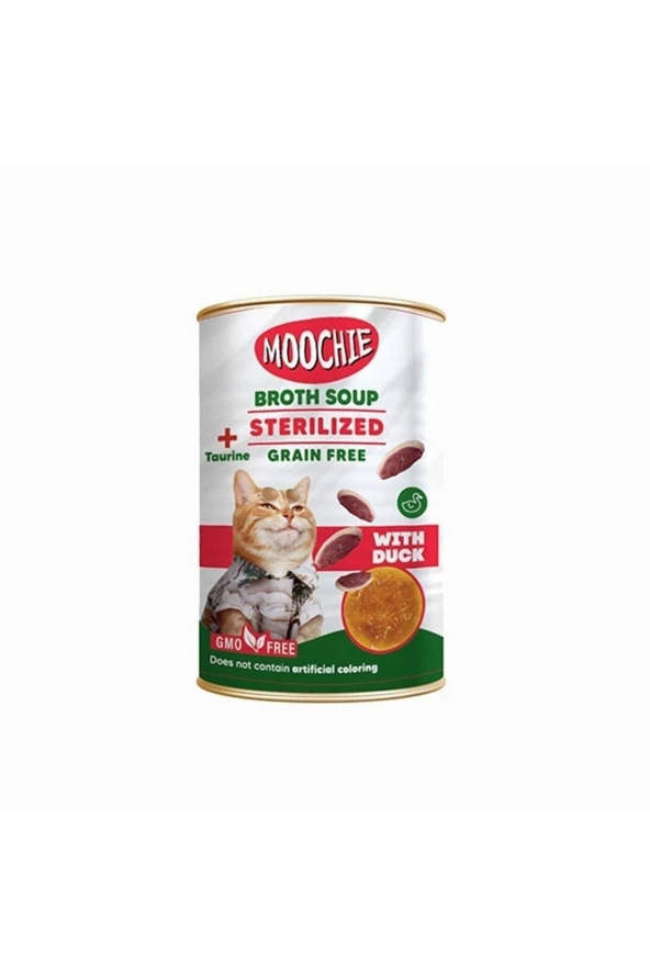 MOOCHIE Tahılsız Taurin Ördekli Kısır Kedi Ödülü Çorbası 135 Ml