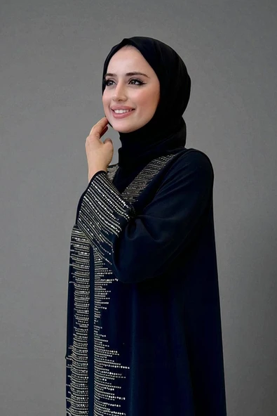 Pul İşlemeli Yelekli Elbise Takım 8498 Siyah - 4