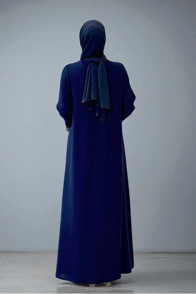 Pul İşlemeli Yelekli Elbise Takım 8498 Lacivert - 2