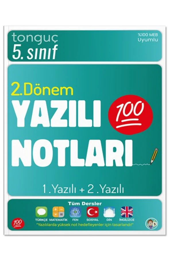 5. Sınıf Yazılı Notları ve Denemeleri 2. Dönem 1 ve 2. Yazılı 2 KİTAP - Tonguç Yayınları - 3