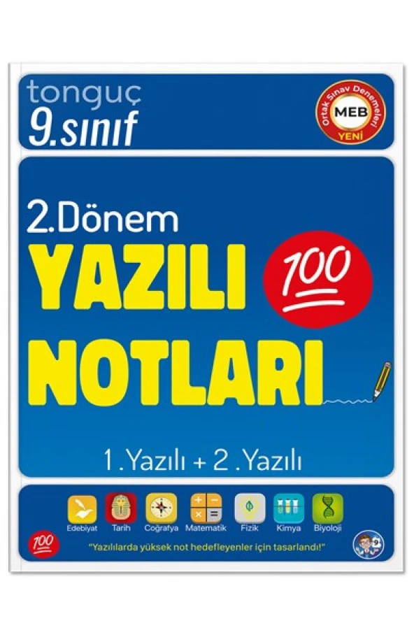 9. Sınıf Yazılı Notları ve Denemeleri 2. Dönem 1 ve 2. Yazılı 2 KİTAP - Tonguç Yayınları - 3