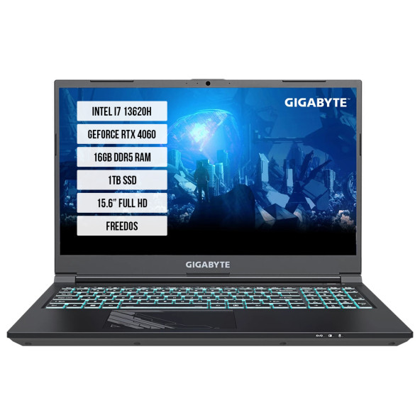 Gigabyte G5 KF5-H3EE354KD Intel i7-13620H 16GB 1TB SSD RTX4060 15,6" FreeDos
