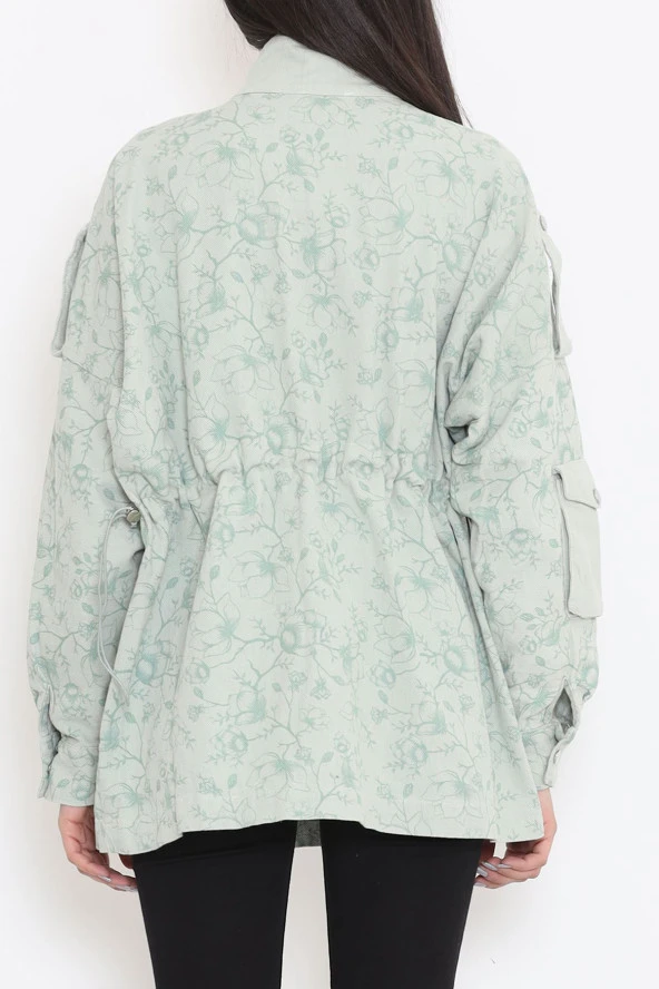 Desenli Dik Yaka Ceket Mint - 1412.1367. - 8