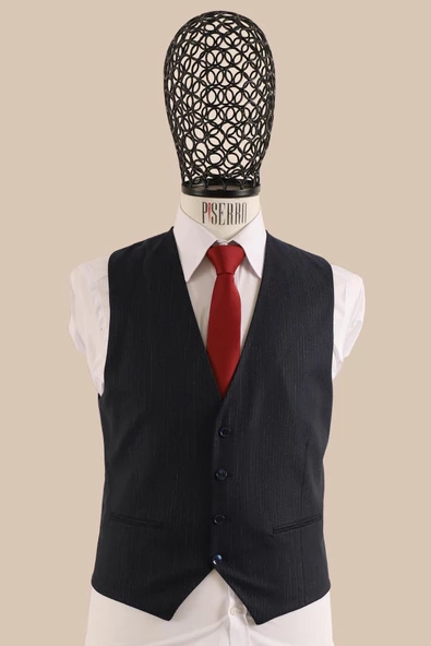 Yelekli Takım Elbise Slim Fit - 11
