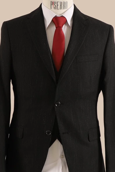 Yelekli Takım Elbise Slim Fit - 3