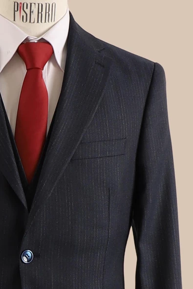Yelekli Takım Elbise Slim Fit - 10