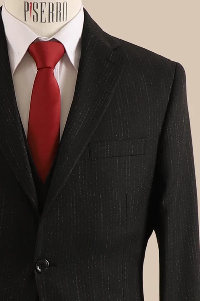 Yelekli Takım Elbise Slim Fit - 5