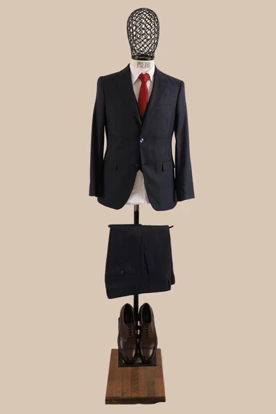 Yelekli Takım Elbise Slim Fit - 8