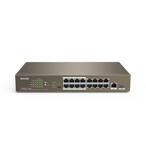 IP-COM F1118P-16-150W 16 Port Yönetilemz PoE+Swich