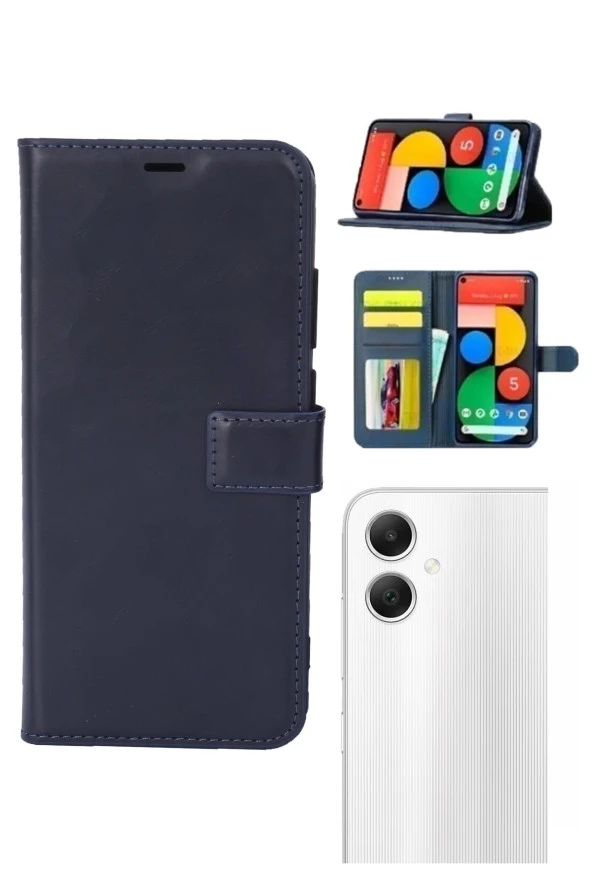 Samsung Galaxy A05 Kamera Korumalı Cüzdanlı ve Kapaklı Kılıf - Resim 4